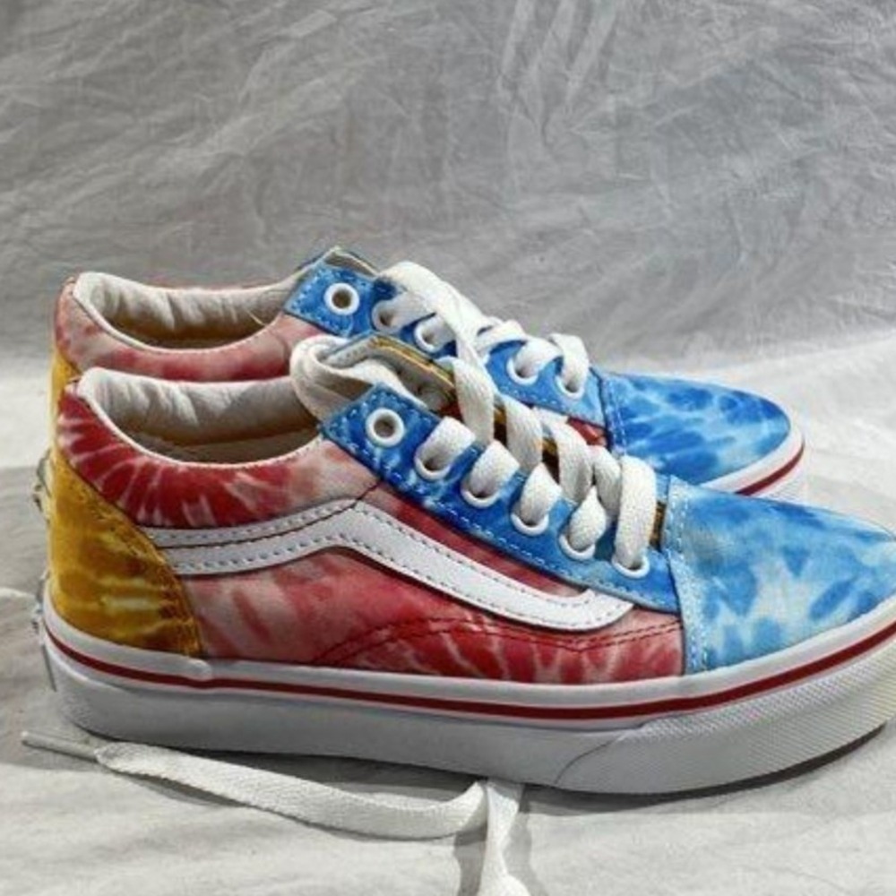 Vans Old Skool Tie Dye Multi Color Skate Shoes Girls US 13 Kids Low Top Sneakers